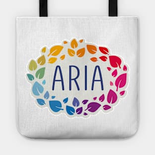 Aria  name with colorful leaves Tote