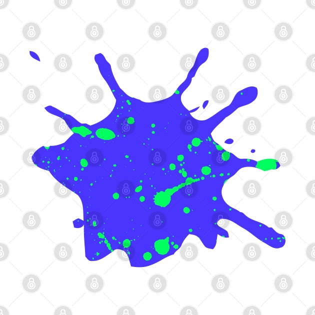 Royal Blue and Neon Green Paint Splatter by CraftyCatz