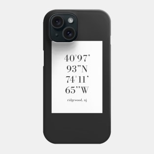 Ridgewood New Jersey Longitude and Latitude Phone Case