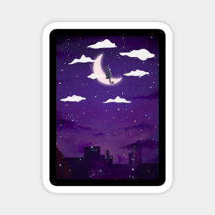 Cityscape with Night Sky Magnet