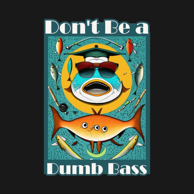 Funny Fishing T-Shirt - Don't Be a Dumb Bass - Hilarious Angler Humor Tee for Fishermen by Mographic997