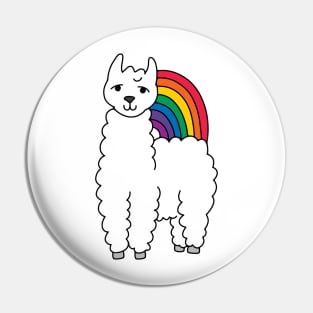 Rainbow Llama Pin