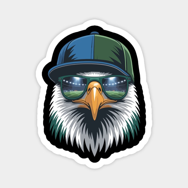 Eagle With Sunglasses Cool Face Eagle Magnet by ism's Store