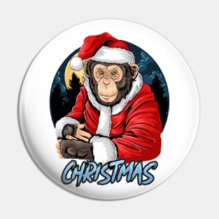 Christmas chimpanzee monkey with santa claus set Pin