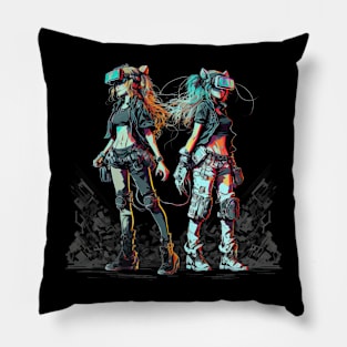 Cyberpunk girl Pillow