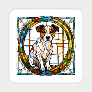 Stained Glass Jack Russell Terrier Magnet