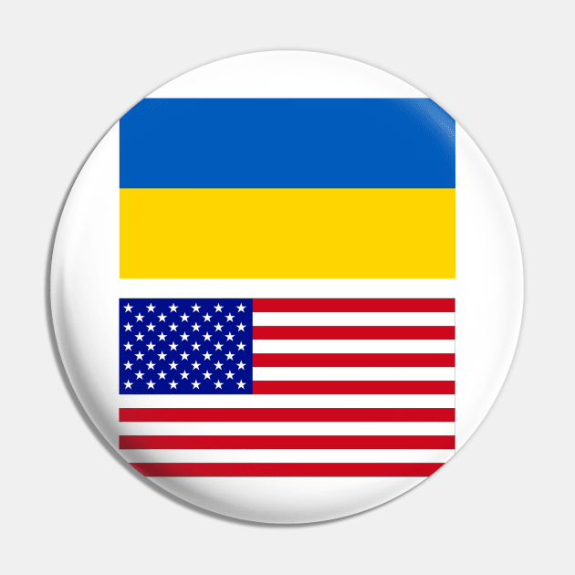 America and Ukraine Flag Pin by Islanr