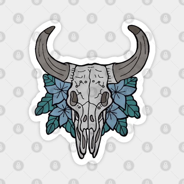 Cow Skull Pocket Patch Magnet by Downtown Rose