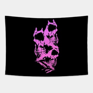 Skulls Abstract - Pink Tapestry