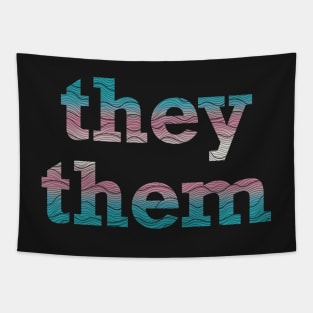 Trans Pride They Them Waves Tapestry