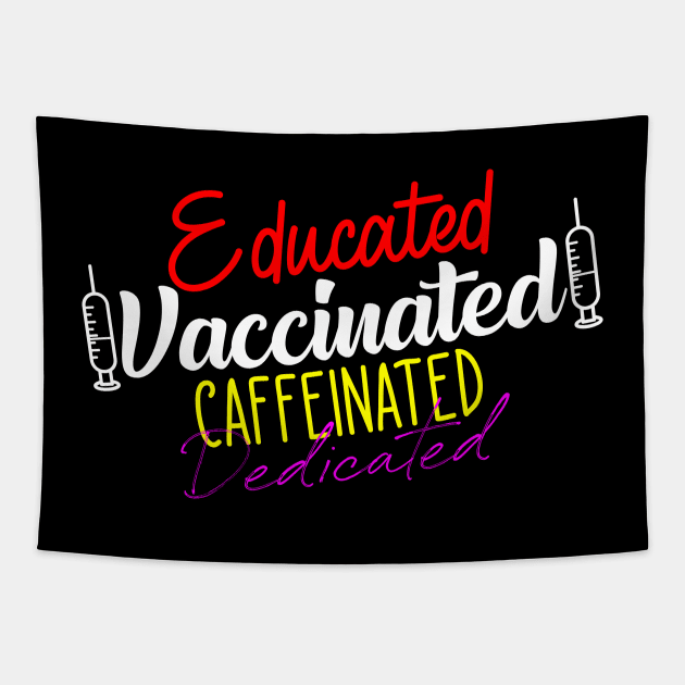 Pro Vaccination Quote Tapestry by JohnRelo