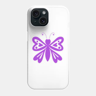 Heart Design Purple Butterfly Phone Case