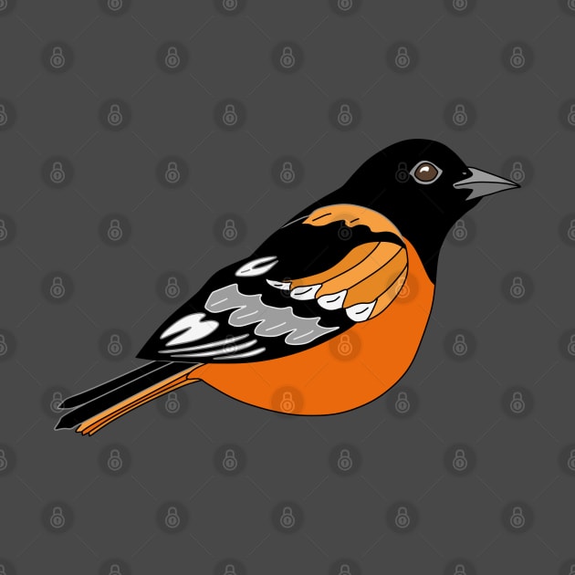 Orange and Black Baltimore Oriole Bird by NaturalDesign