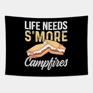 Camping Design Life Needs S'more Campfires for Funny Camper Tapestry