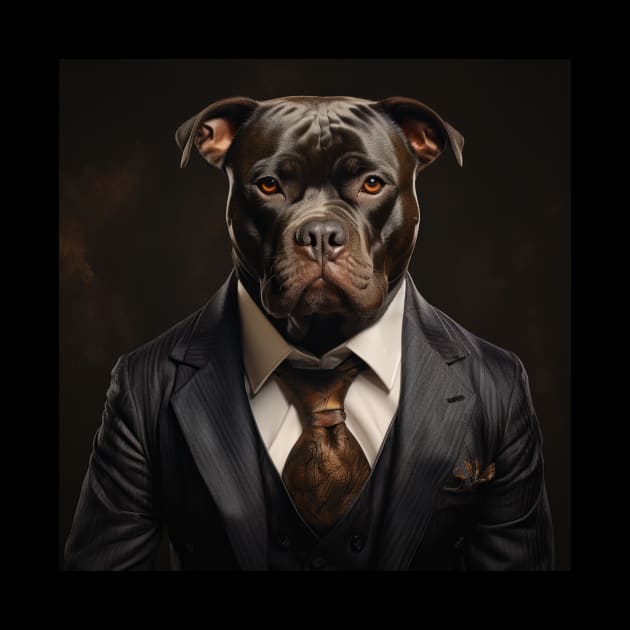 Staffordshire Bull Terrier Dog in Suit by Merchgard