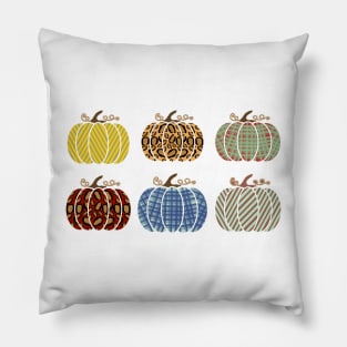 6 Cute Fall Autumn Leopard Pattern Pumpkin Graphic Pillow