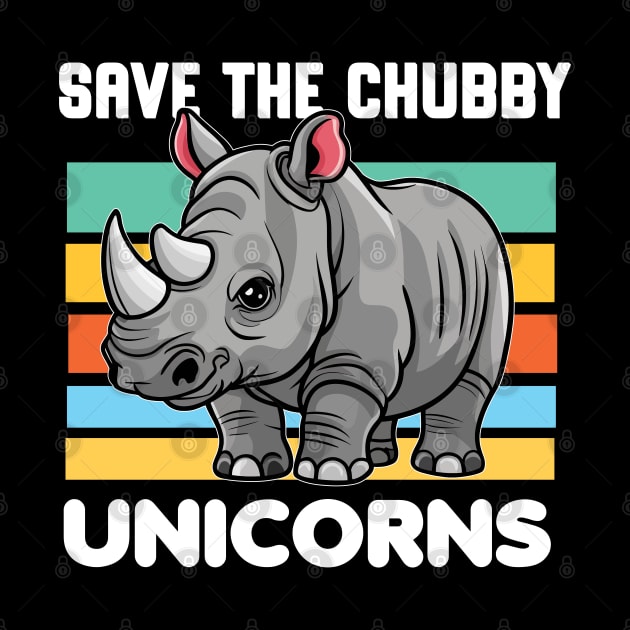 Save the chubby unicorns - retro by Syntax Wear