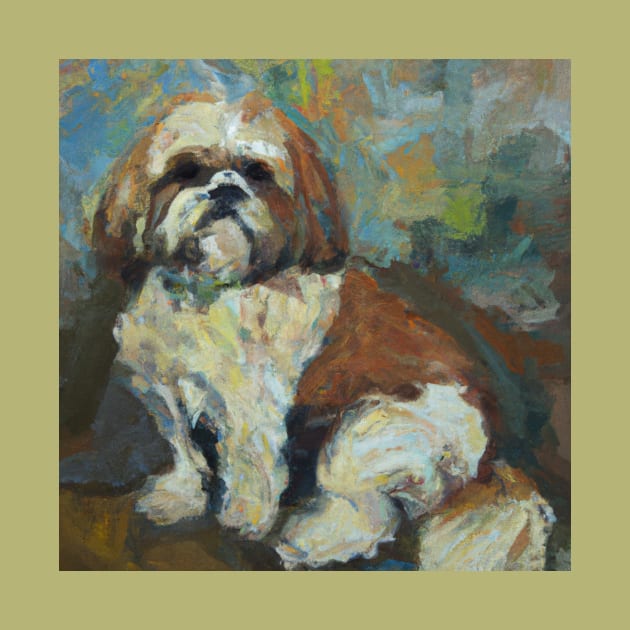 Shih Tzu in the style of Paul Cezanne by Star Scrunch