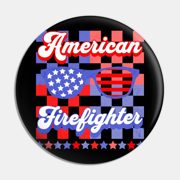 American Firefigher 4th of July Shirt Pin by IncpetionWear