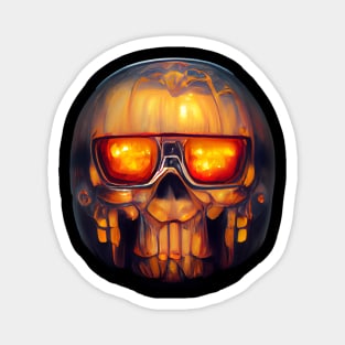 Pumpkin Skull Halloween Magnet