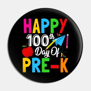 Happy 100th Day Of Pre-K, School Celebration Student Teacher Pin