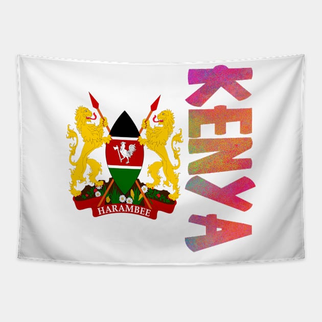 Kenya Coat of Arms Design Tapestry by Naves