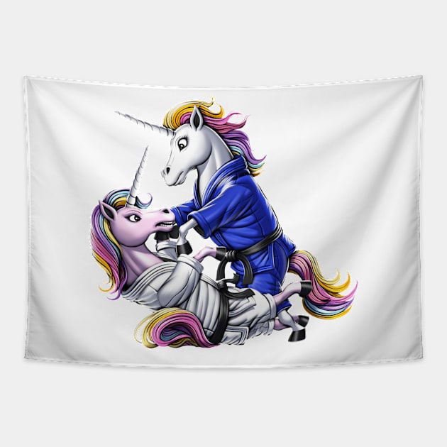 Jiu-Jitsu Unicorns Tapestry by underheaven