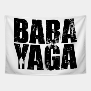 John Wick BABA YAGA Black Distressed Text Typography Tapestry