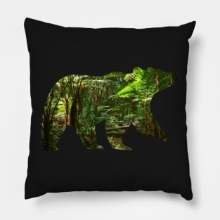 Forest bear silhouette Pillow