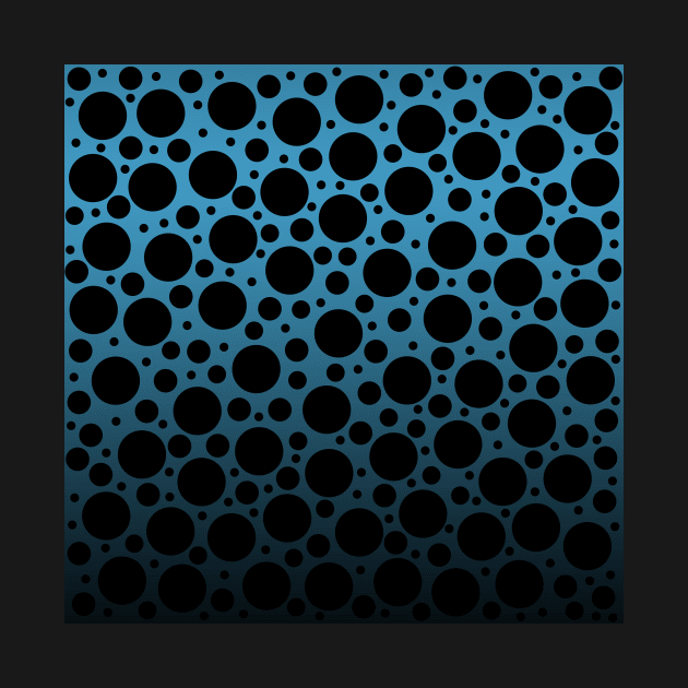 Random Polka Dots - Blue to Black Gradient by Whoopsidoodle
