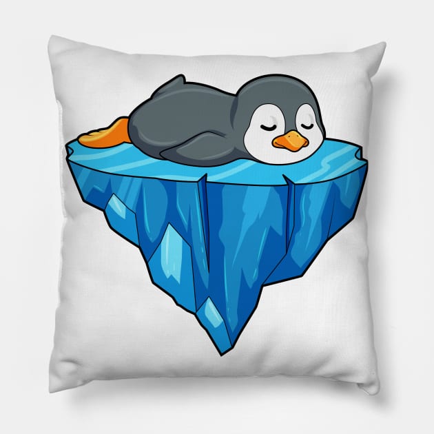 Penguin on Ice floe Pillow by Markus Schnabel