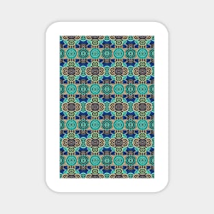 Abstract Celtic Rings Pattern Blue Magnet