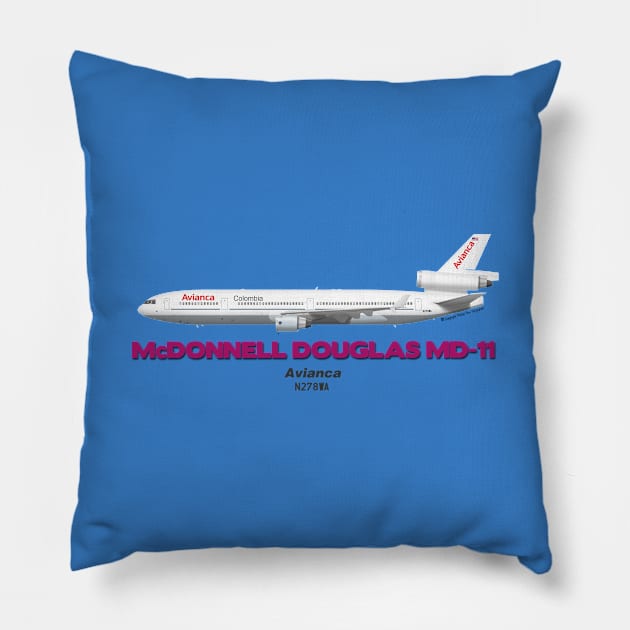 McDonnell Douglas MD-11 - Avianca Pillow by TheArtofFlying