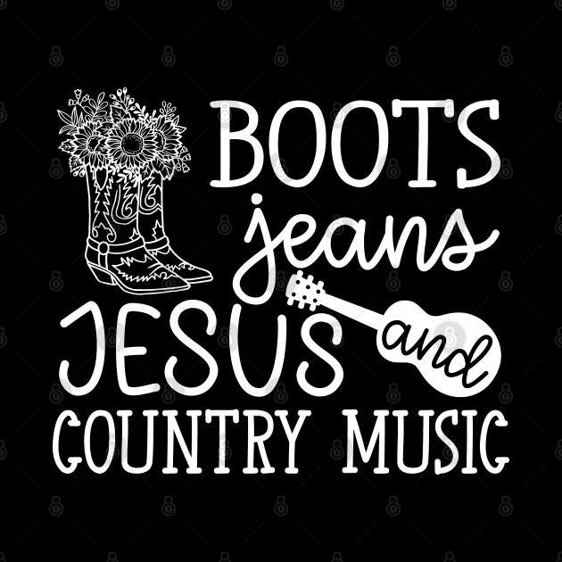 Boots Jeans Jesus and Country Music Guitar Cute by GlimmerDesigns