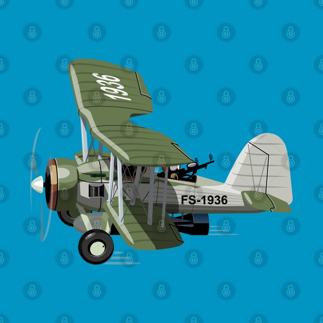 Cartoon Retro Bomber Plane by Mechanik