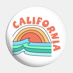 California beach wave sunrise Pin