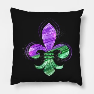 Painted Fleur De Lis ( Mardi gras fleur de lys ) Pillow