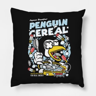 Retro Cartoon Cereal Box // Cereal Penguin // Funny Vintage Breakfast Cereal Pillow