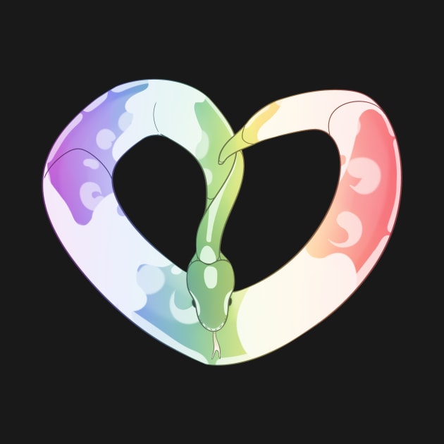 Ball Python Heart (Pride Design) by larkspurhearts