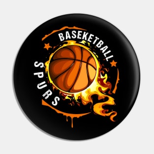 Graphic Basketball Name Spurs Classic Styles Team Pin