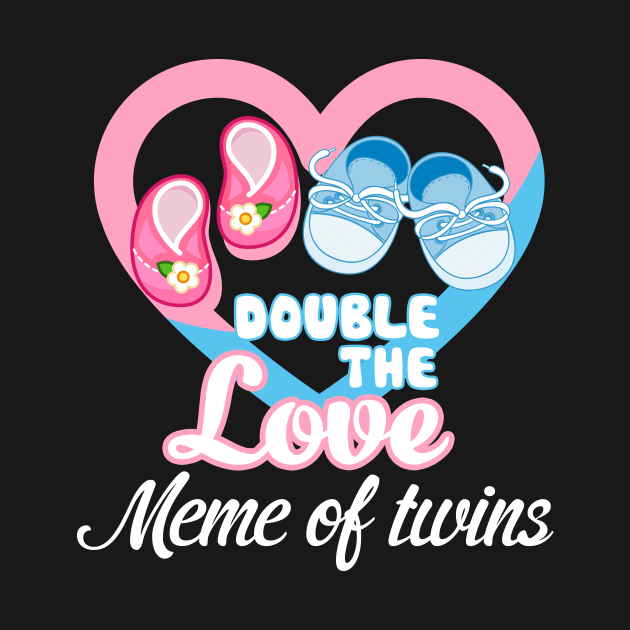 Double The Love Auntie Of Twins Shirt Twins Aunt Gifts Meme of twins by JaroszkowskaAnnass