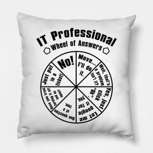 IT Professional Funny Wheel Of Answers Tech Support Pillow