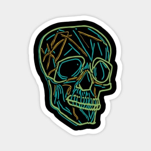 Colorful Skull Made Up Of Lines Magnet