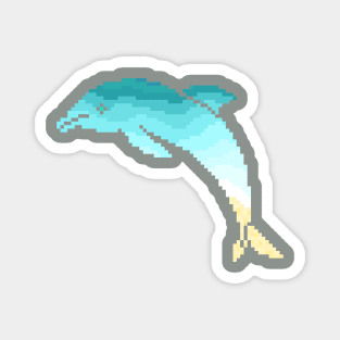 Modern Pixel Sea Dolphin Magnet