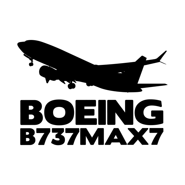 Boeing B737Max7 Silhouette Print (Black) by TheArtofFlying