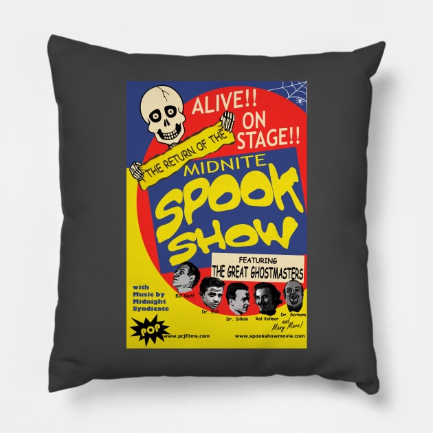 Alive!! On Stage!! The Return of the Midnite Spook Show Poster Design Pillow by SpookShow Movie