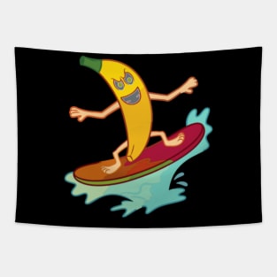 Banana Surfing Tapestry