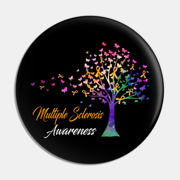 Tree Ribbons Multiple Sclerosis Awareness Support Multiple Sclerosis Warrior Gifts Pin by ThePassion99