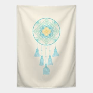 teal and yellow dreamcatcher Tapestry