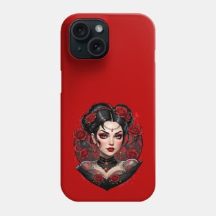 Bohemian retro vintage Gothic tattooed girl valentines day design T-Shirt Phone Case